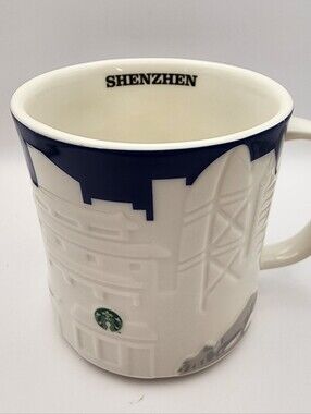 Starbucks SHENZHEN 3D Relief 2013 Collector's Series Skyline Coffee Tea 16oz Mug
